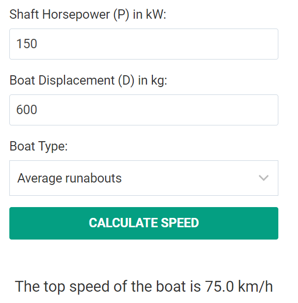 calculating the boat speed